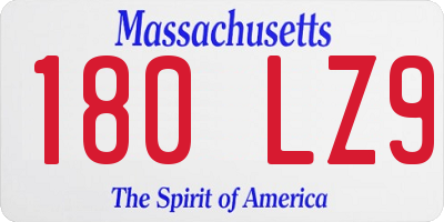 MA license plate 180LZ9