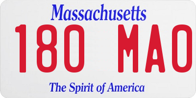 MA license plate 180MA0