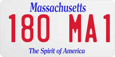 MA license plate 180MA1