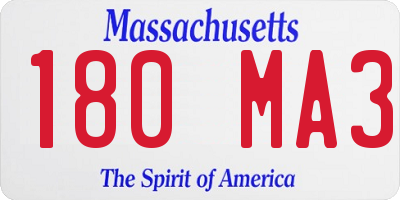 MA license plate 180MA3