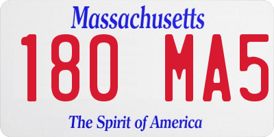 MA license plate 180MA5