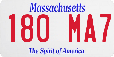 MA license plate 180MA7