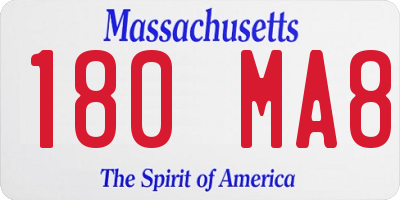 MA license plate 180MA8