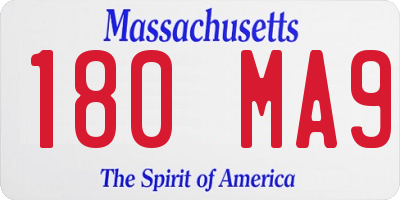 MA license plate 180MA9