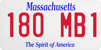 MA license plate 180MB1