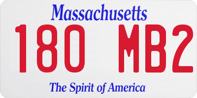 MA license plate 180MB2
