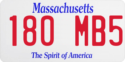 MA license plate 180MB5