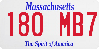 MA license plate 180MB7