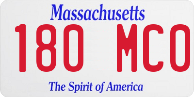 MA license plate 180MC0
