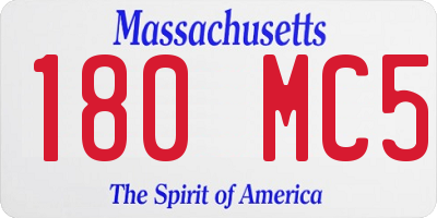 MA license plate 180MC5