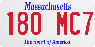 MA license plate 180MC7
