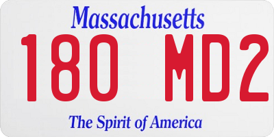 MA license plate 180MD2