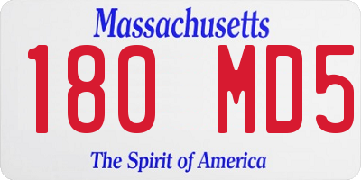 MA license plate 180MD5