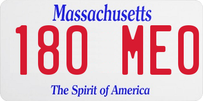 MA license plate 180ME0