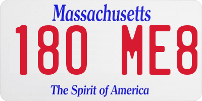 MA license plate 180ME8