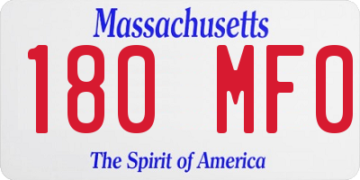 MA license plate 180MF0