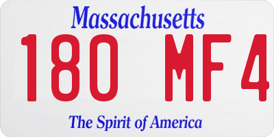 MA license plate 180MF4