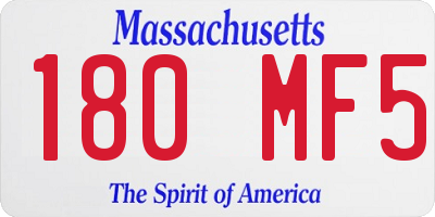 MA license plate 180MF5