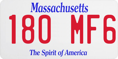 MA license plate 180MF6