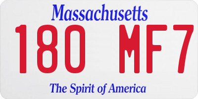 MA license plate 180MF7