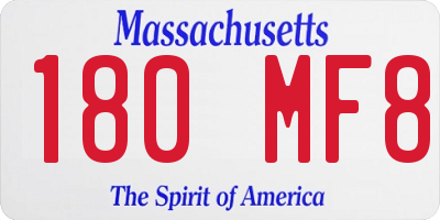 MA license plate 180MF8