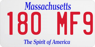 MA license plate 180MF9
