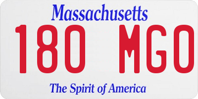 MA license plate 180MG0