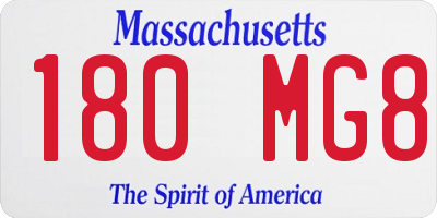 MA license plate 180MG8