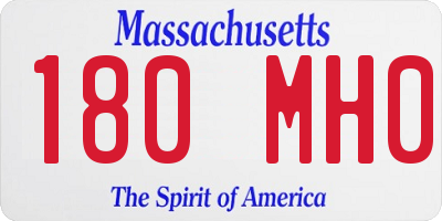 MA license plate 180MH0