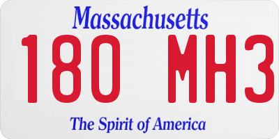 MA license plate 180MH3