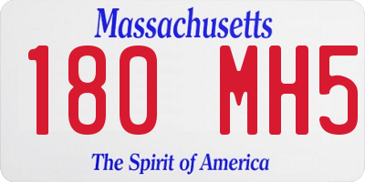 MA license plate 180MH5