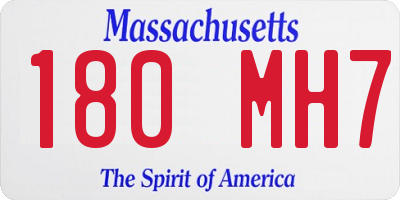 MA license plate 180MH7