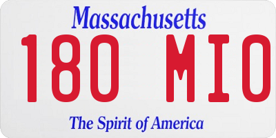 MA license plate 180MI0