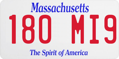 MA license plate 180MI9