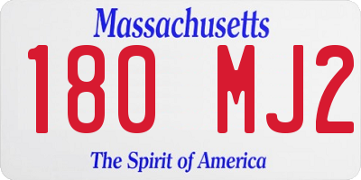 MA license plate 180MJ2