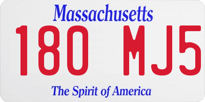 MA license plate 180MJ5