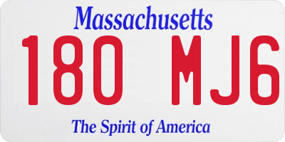 MA license plate 180MJ6