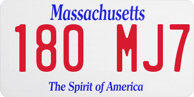 MA license plate 180MJ7