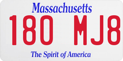 MA license plate 180MJ8