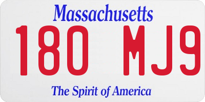 MA license plate 180MJ9