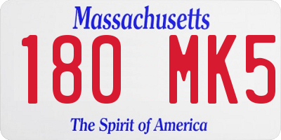 MA license plate 180MK5