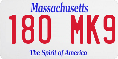 MA license plate 180MK9