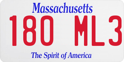 MA license plate 180ML3