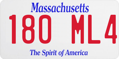 MA license plate 180ML4