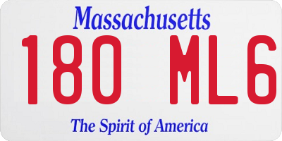 MA license plate 180ML6