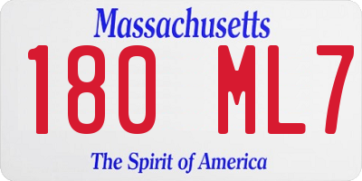 MA license plate 180ML7