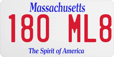 MA license plate 180ML8