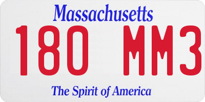 MA license plate 180MM3
