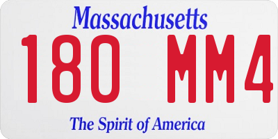 MA license plate 180MM4
