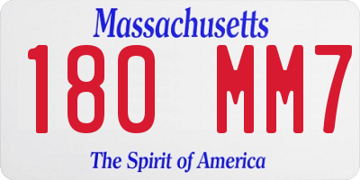 MA license plate 180MM7